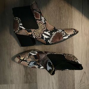 Snake skin booties